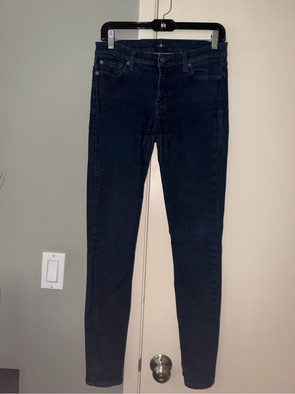 7 For All Mankind Dark Indigo The Skinny Jeans